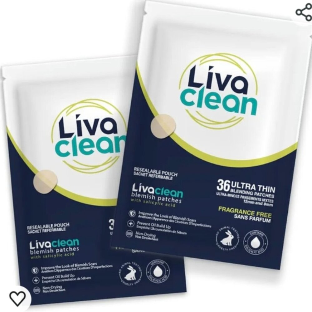 LivaClean (2 Pack) Hydrocolloid Patches with Salicylic Acid